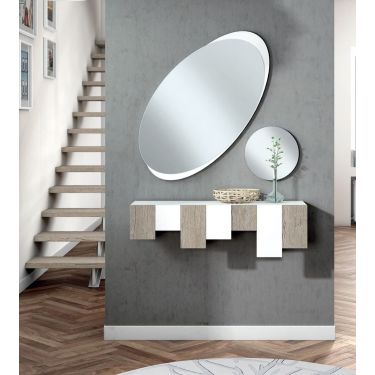 Mueble recibidor de pared lacado con espejos - 125/718/722