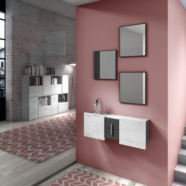 Mueble recibidor pequeño de pared de estilo moderno con espejos - 1001/2019   - 0107.INSD.1001/2019
