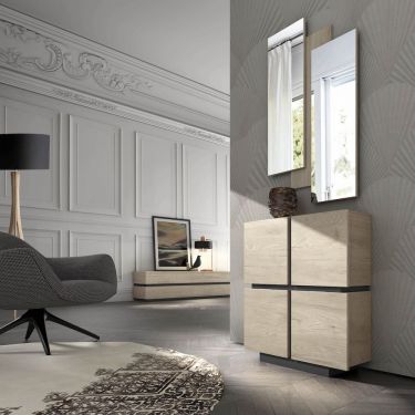 Mueble recibidor estrecho de diseño con espejo - 1005/2020   - 0107.INSD.1005/2020