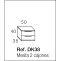 MESILLA PARA DORMITORIO DE 2 CAJONES CON PATAS . ref. DK38+92