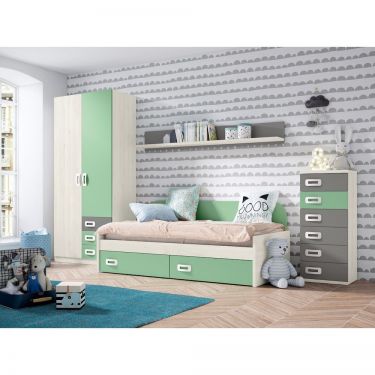 Dormitorio juvenil moderno barato-  JN19C020 - 0124.JN19.JNC020