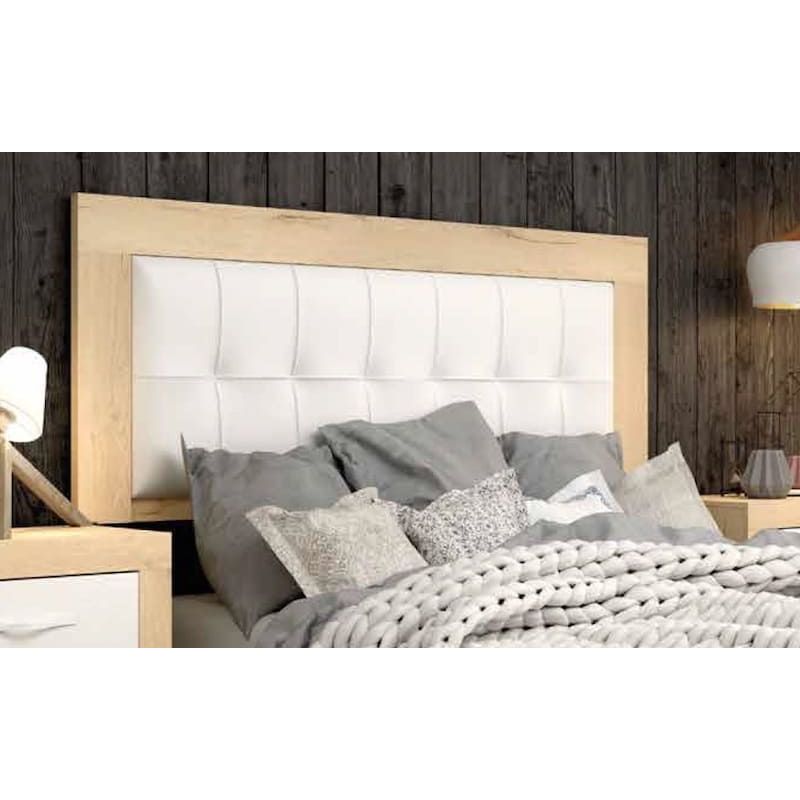 Cabecero de madera con tapizado para cama de 135 / Mod. 2207 •  Supermercados del Mueble