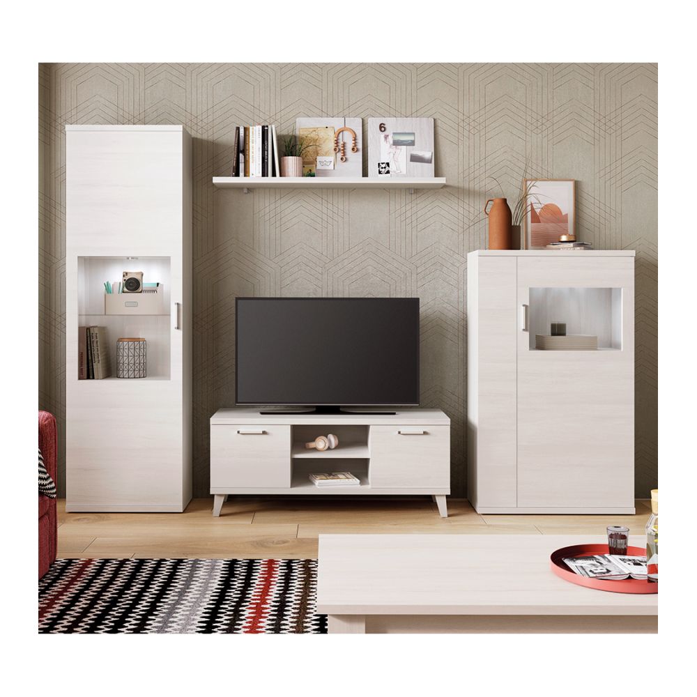 mueble-salon-tv -comedor-aparador-madera-melamina-moderno-economico-roble-blanco-muebles-ramis-517-neo  - Muebles Ramis
