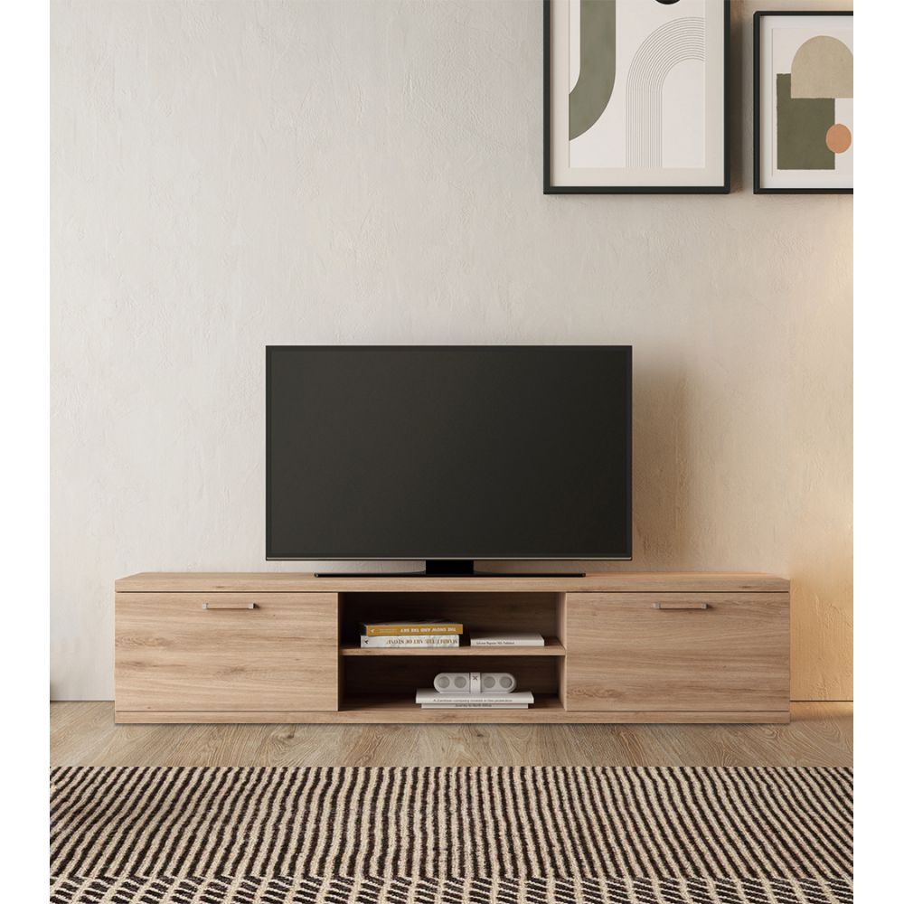 Mueble TV modelo Berit 180x30 en color roble